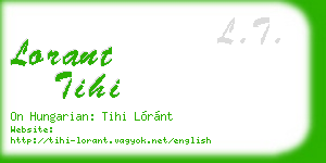 lorant tihi business card